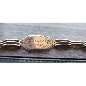 Vintage Rare World War Two Bracelet Marked France 1945